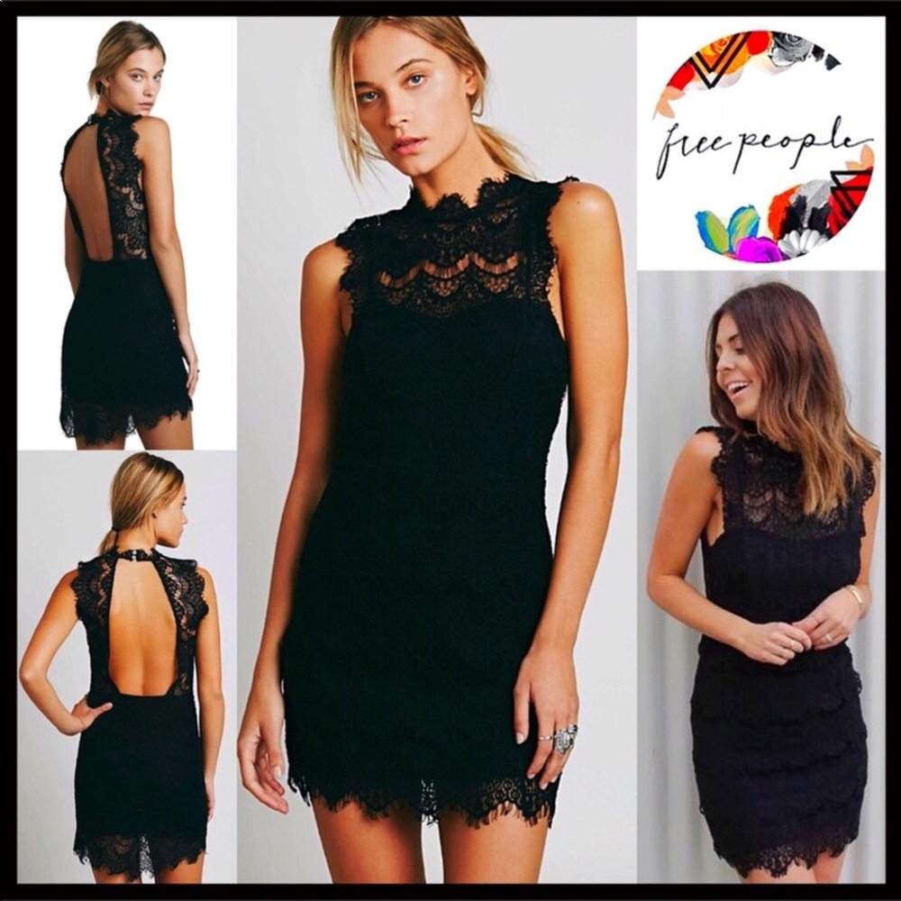 FREE PEOPLE BOHO CROCHET LACE MINI TANK DRESS A3C - Picture 8 of 13